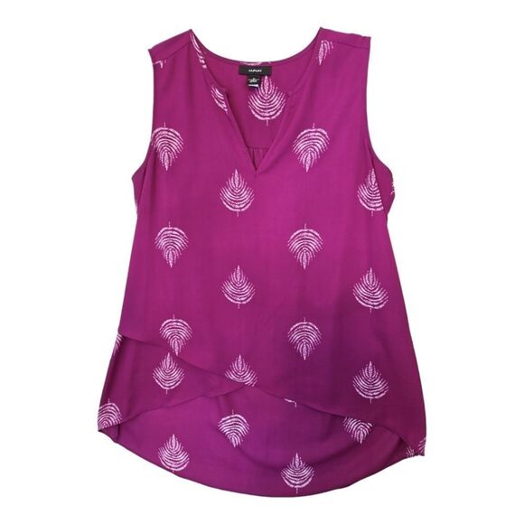 Alfani Feather Sleeveless Blouse Tunic Feather Leaf Print Size M - Picture 1 of 6
